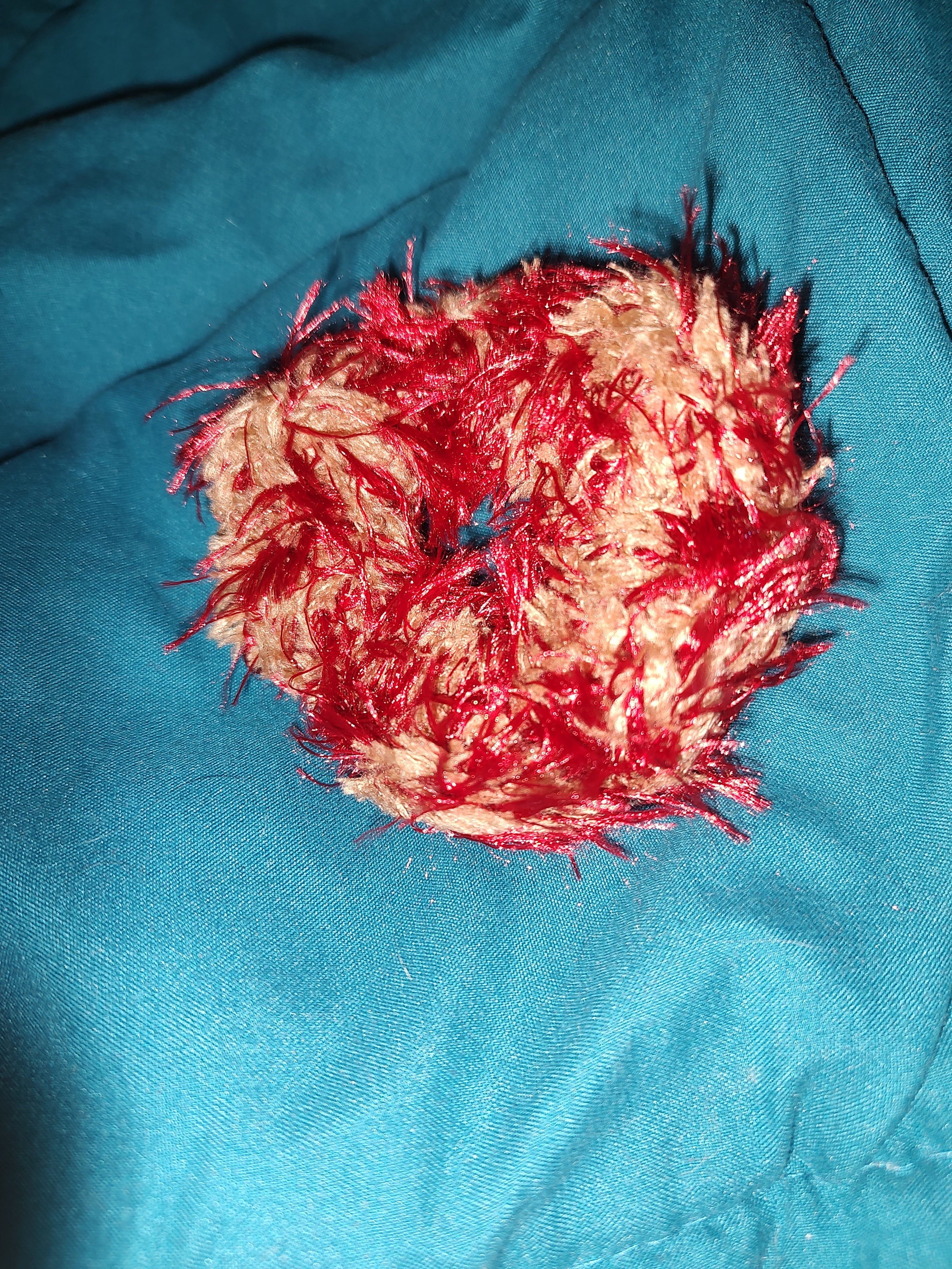 Scrunchie red and tan